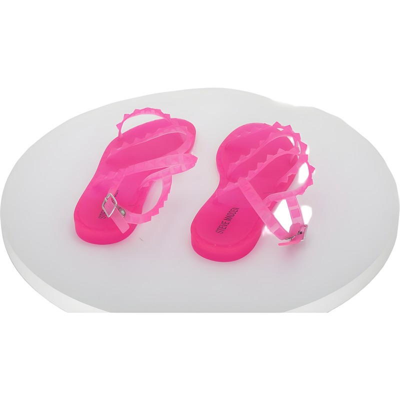 Steve Madden Girls Studded Jelly Sandals Hot Pink Size 2