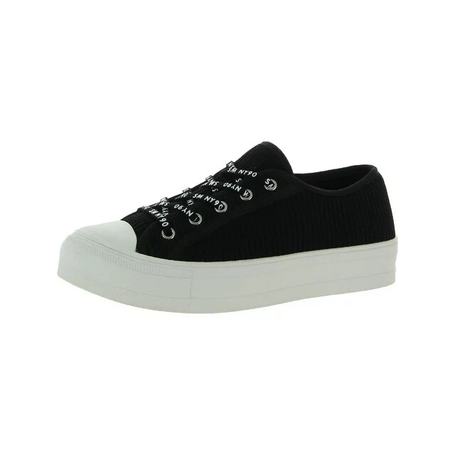 Steve Madden Women's Vex Ribbed Knit Cap Toe Sneakers Black