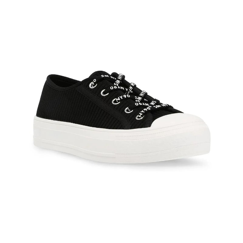 Steve Madden Women's Vex Ribbed Knit Cap Toe Sneakers Black