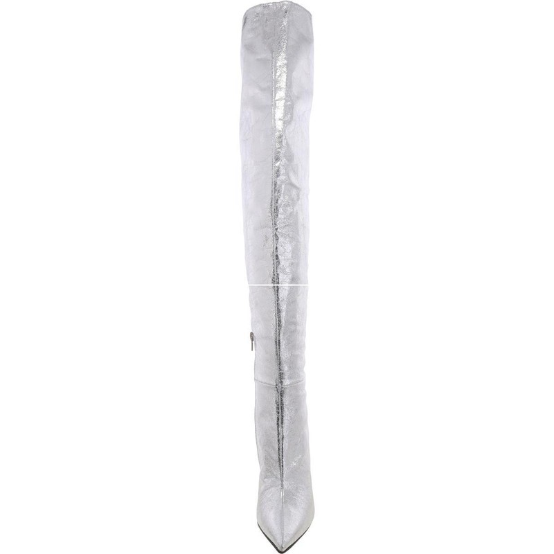 Steve Madden Womens Epic Silver Over-The-Knee Boots 6.5 Medium (B M) BHFO 6629