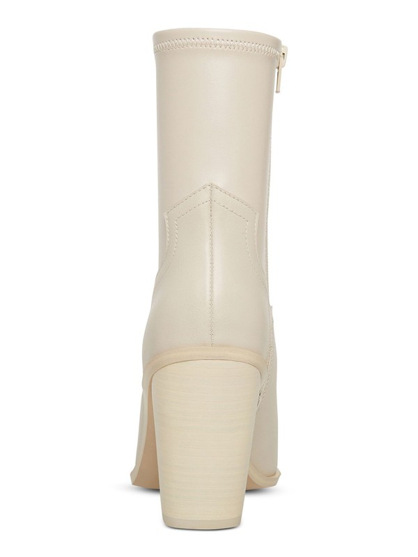 STEVE MADDEN Womens Ivory Thorn Toe Block Heel Leather Western Boot 6.5 M