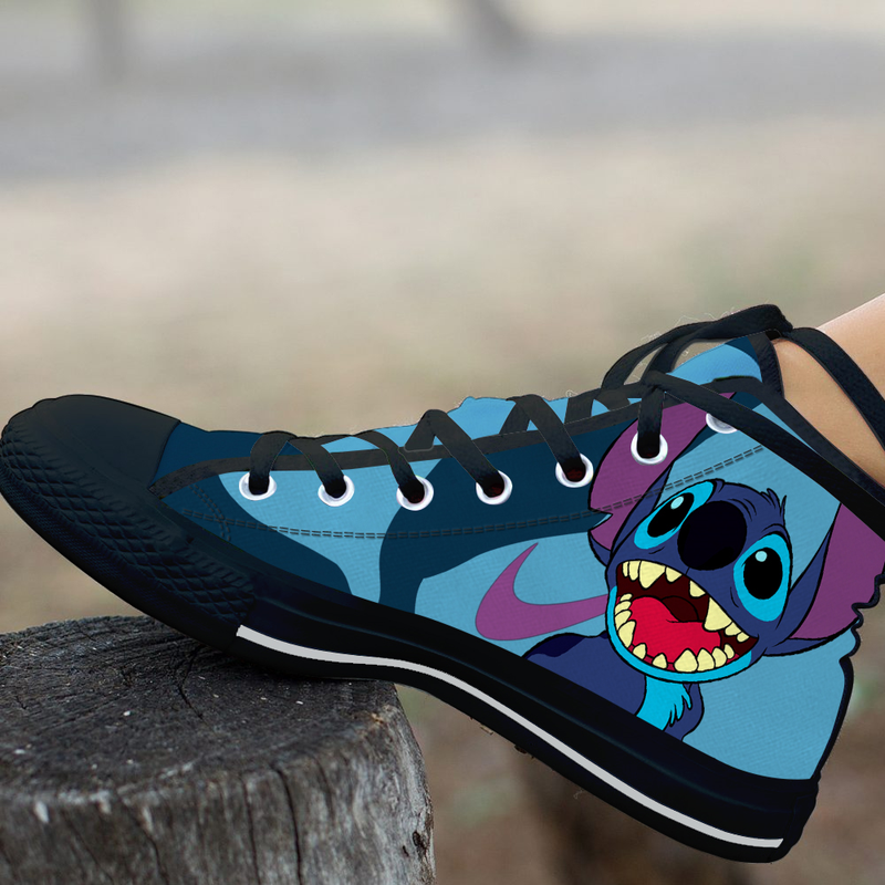 Stitch High Top Shoes Lilo & Stitch Unisex Hightop Sneaker Shoes Cartoon Shoes
