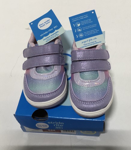 Stride Rite 360 Hayden Lilac 5M Baby Shoes Machine Washable New