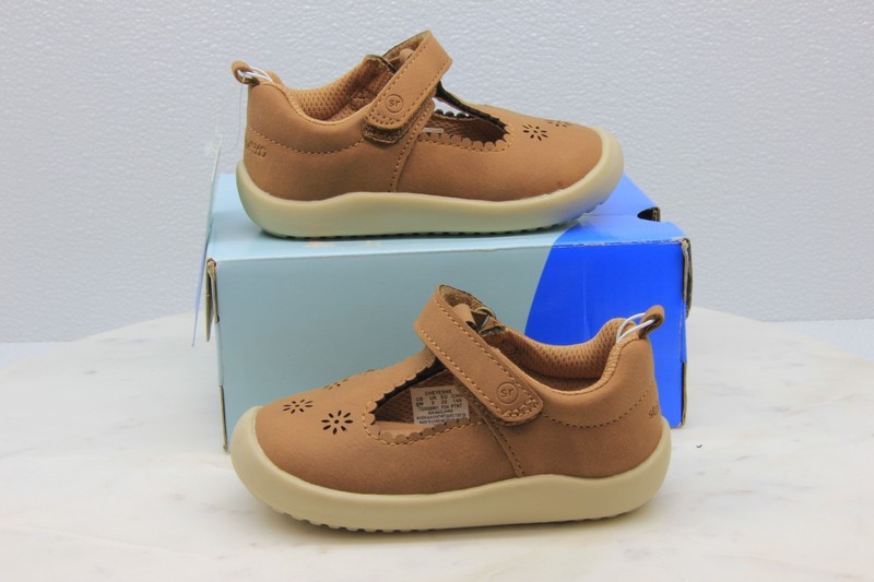 Stride Rite 360 Munchkin T-Strap Casual Dress Shoes Cheyenne Tan Little Kid Sz 6