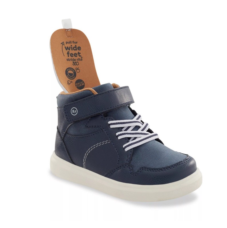 Stride Rite Boys Zayn Casual Shoes; Sz 13T Navy Or Asphalt ~ You Pick~