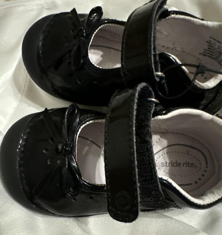 Stride Rite Mary Jane Dress Shoe Black US Toddler Girl's 4.5 Bow On Toe