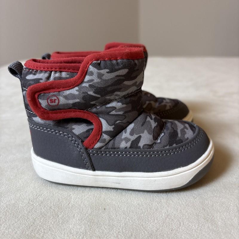 Stride Rite Winter Boots Boys 4 Aster Camo Gray Boots