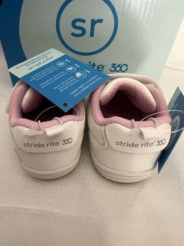 STRIDERITE 360 Fits Wide Feet Too Taye Pink/White Toddler Girl Shoes US SIZE 3M