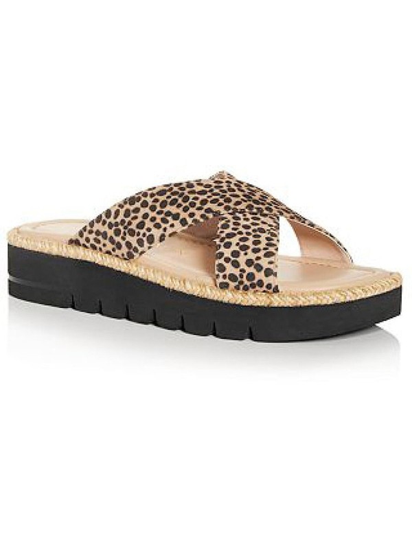 STUART WEITZMAN Womens Beige 1/2" Platform Roza Wedge Slip On Slide Sandals 9 B
