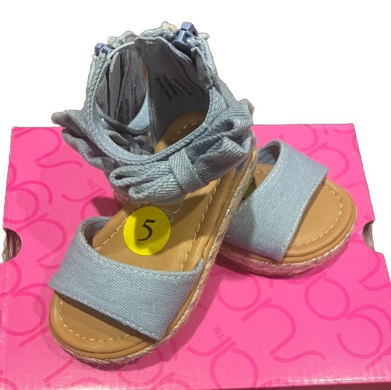 Sugar Toddler Bow Espadrille Sandals IRENE T DENIM Size 5 NIB