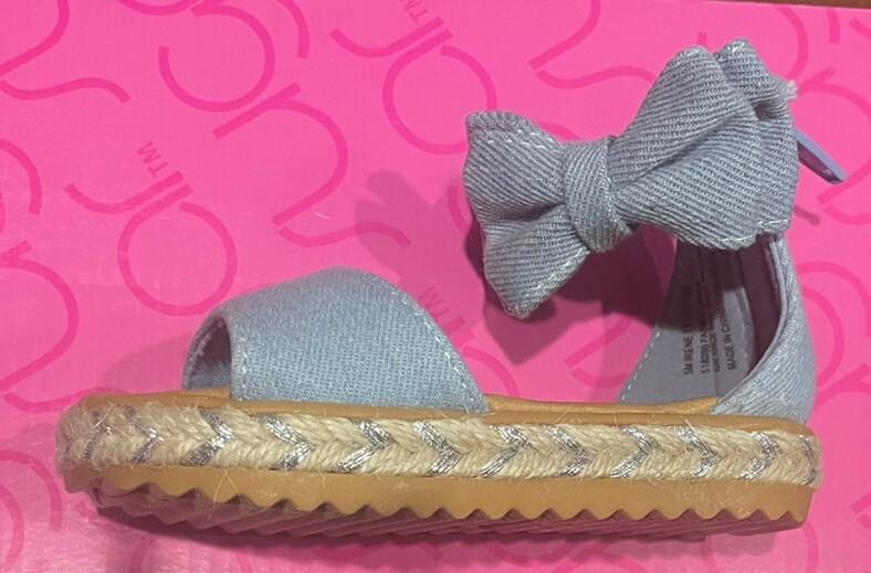 Sugar Toddler Bow Espadrille Sandals IRENE T DENIM Size 5 NIB