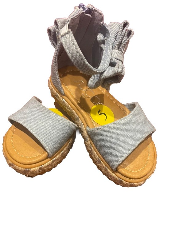 Sugar Toddler Bow Espadrille Sandals IRENE T DENIM size 5 NIB