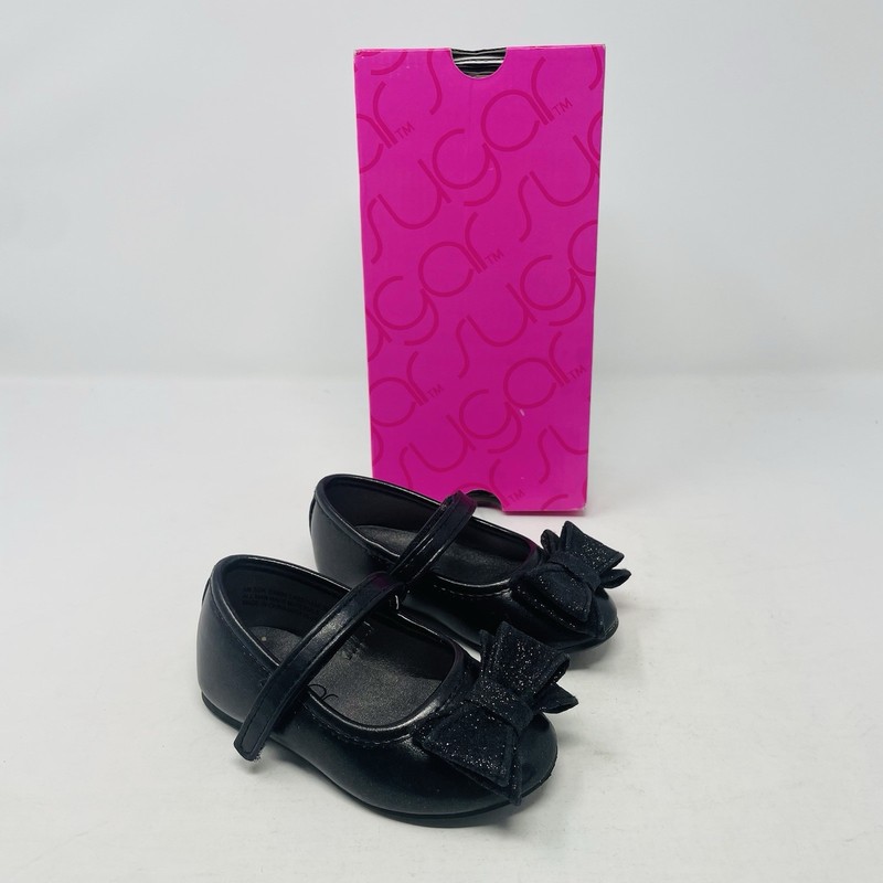 Sugar Toddler Girls Size 5 Danni Ballet Flats Hook And Loop Dress Shoes In Black