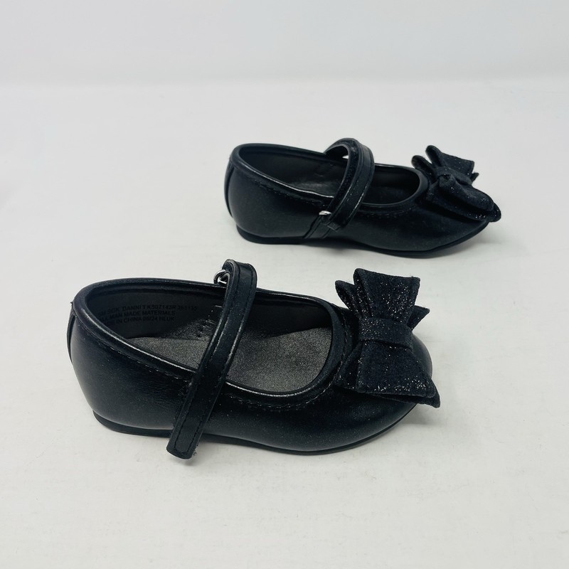 Sugar Toddler Girls Size 5 Danni Ballet Flats Hook And Loop Dress Shoes In Black
