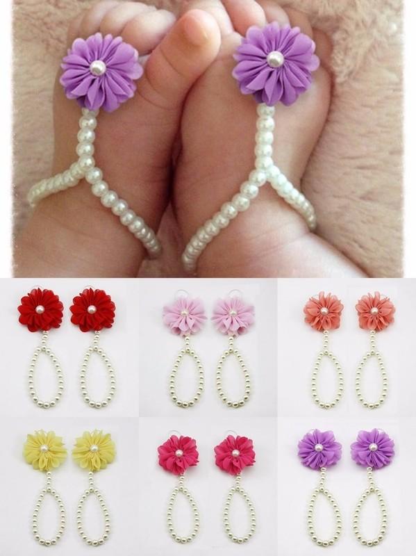 Summer Baby Shoes Pearl Flower Pram Shoes Sandals