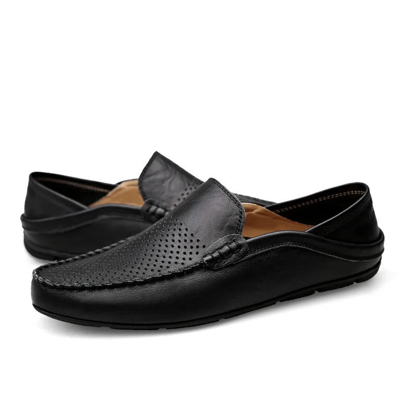 Summer Men Casual Shoes Leather Moccasins Breathable Slip On Driving Loafers Lot