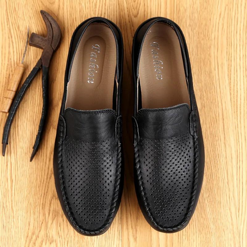 Summer Men Casual Shoes Leather Moccasins Breathable Slip On Driving Loafers Lot