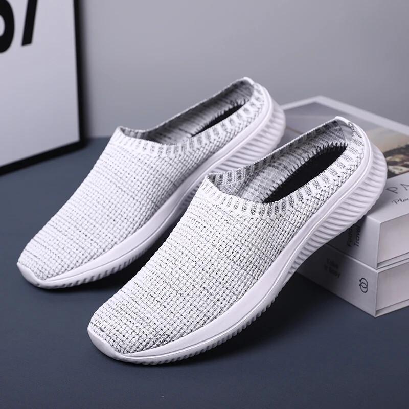 Summer Mesh Casual Shoes Men's Breathable Half Loafers Outdoor Indoor Slippers