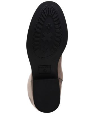 SUN STONE Womens Gray Round Toe Block Heel Zip-Up Boots Shoes 7