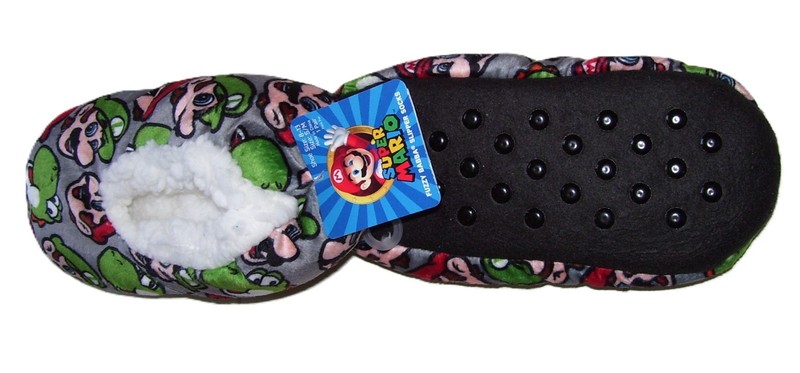 Super Mario Fuzzy Babba Luigi And Yoshi Slipper Socks S/M Shoe Sz 8-13