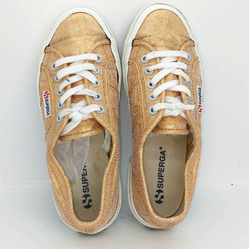 Superga Cotu Classic Girls Pre-owned Metallic Rose Gold Sneakers - Sz. 4 1/2