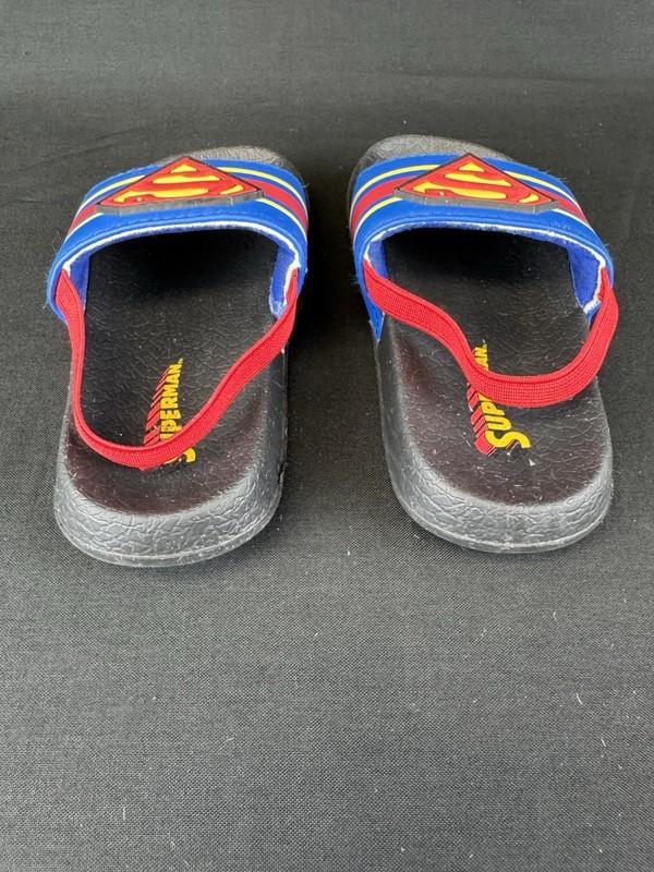 Superman Striped Toddler Size 6 Slide Sandals Slingback Strap