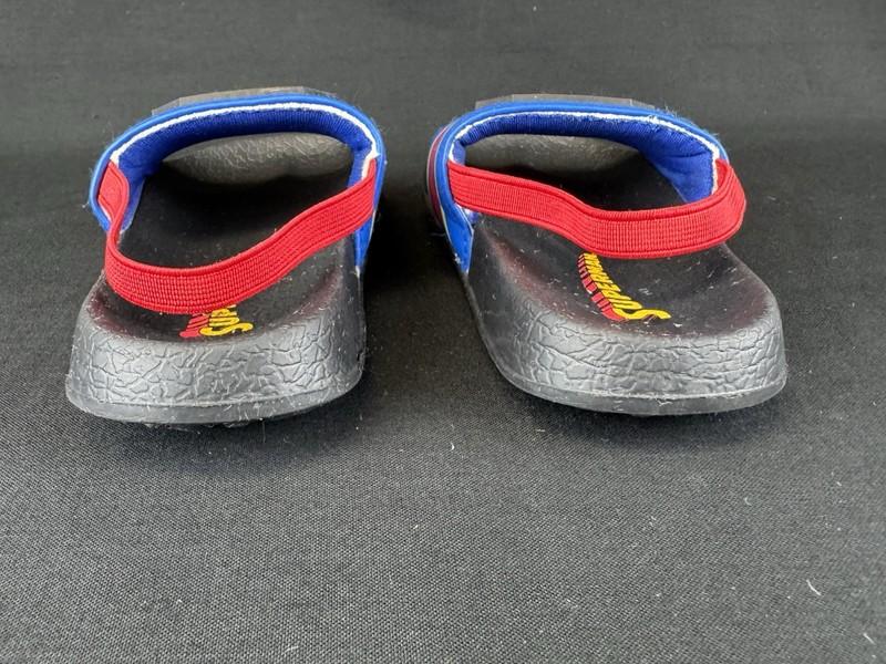 Superman Striped Toddler Size 6 Slide Sandals Slingback Strap