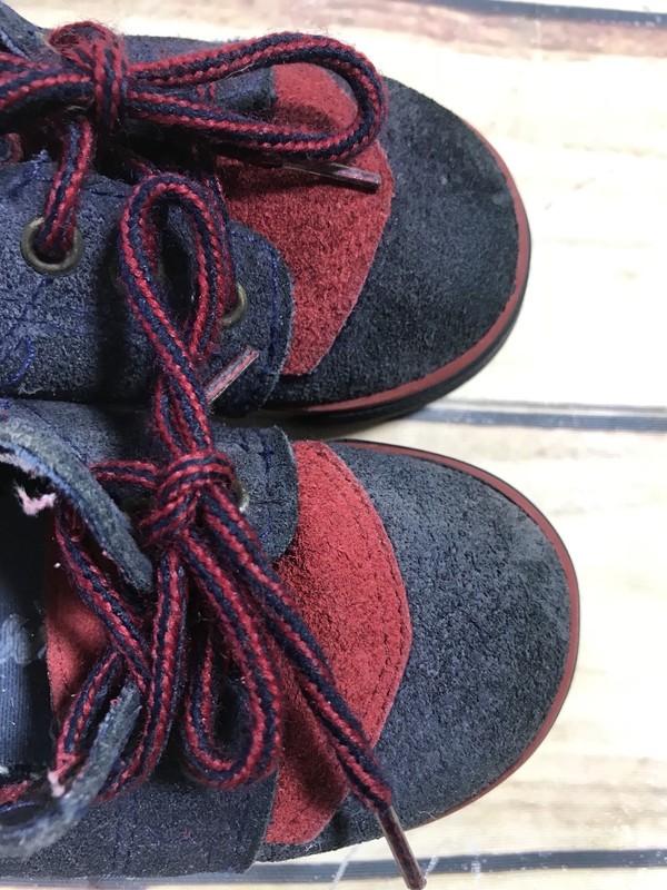 Superoos Size 4 Blue Red Faux Suede Toddler Shoes Lace-Up Sneakers Casual Wear