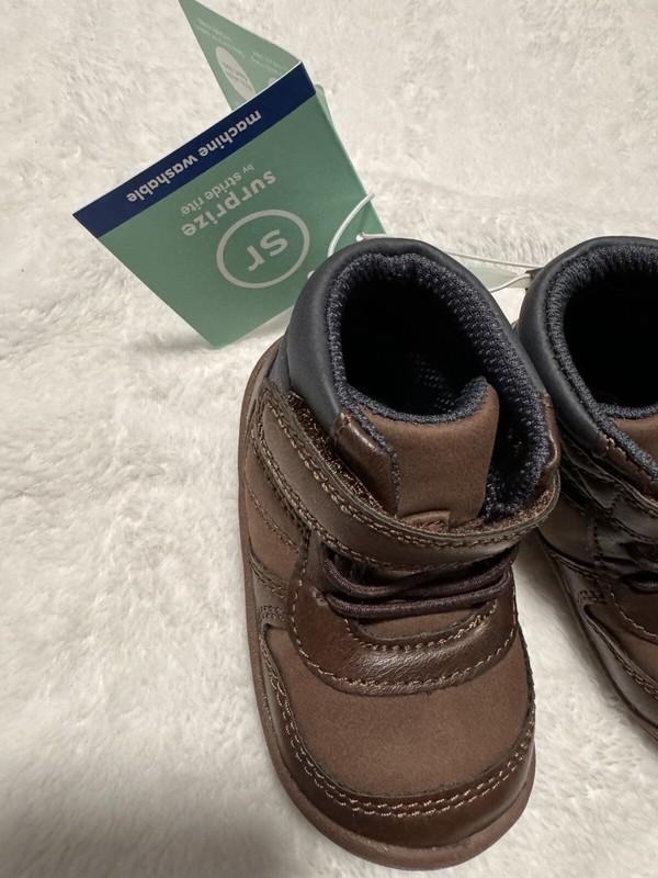 Surprize By Stride Rite Infant "No Tie" Boots Size 4 (Machine Washable) - NEW