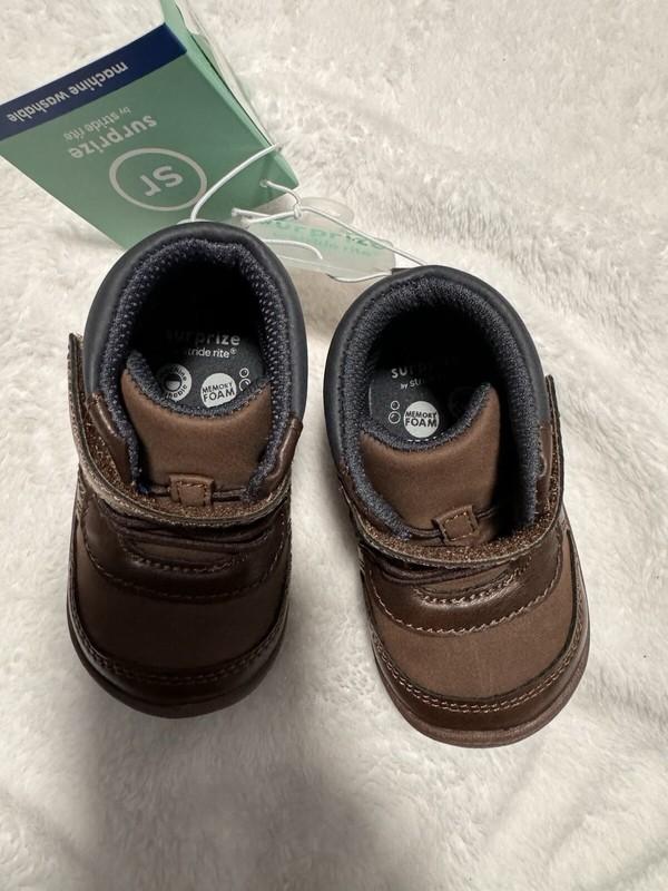 Surprize By Stride Rite Infant "No Tie" Boots Size 4 (Machine Washable) - NEW
