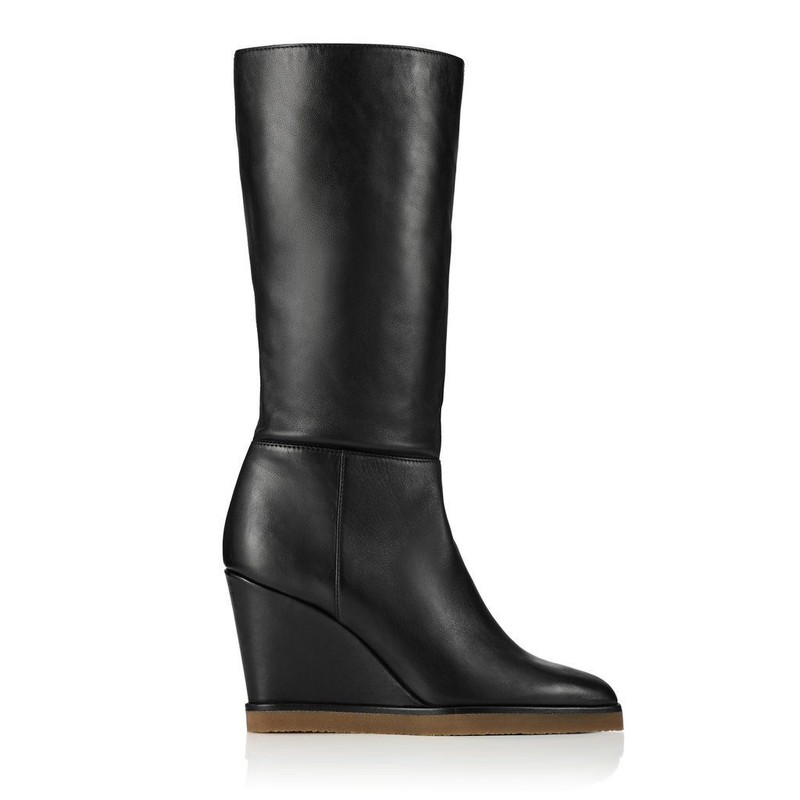 Tamara Mellon Black Chalet Mid-Calf Boots 80mm Heels $695 NEW