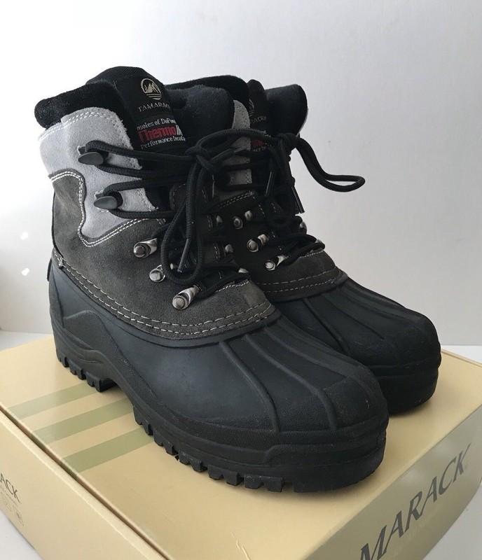TAMARACK Sport Trek Therma Lite Black Gray Leather Boys Winter Boots 6 M