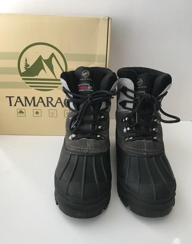 TAMARACK Sport Trek Therma Lite Black Gray Leather Boys Winter Boots 6 M
