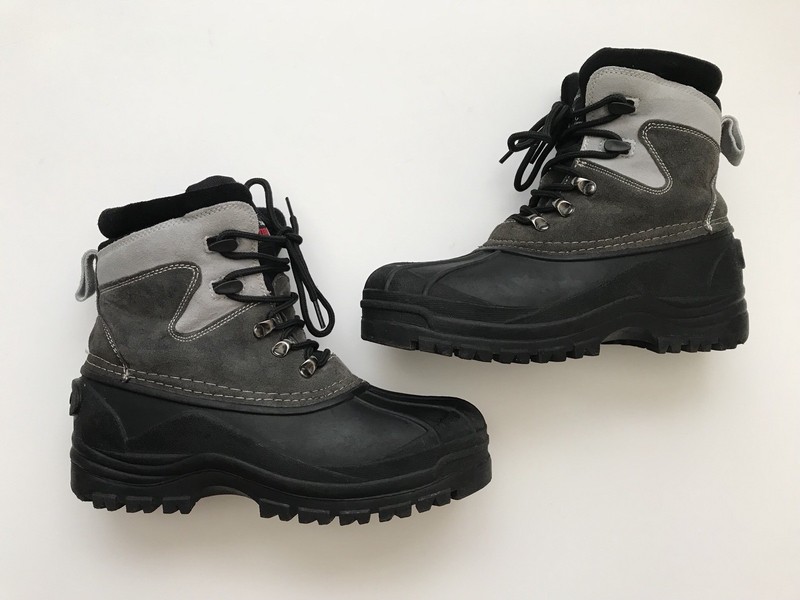 TAMARACK Sport Trek Therma Lite Black Gray Leather Boys Winter Boots 6 M