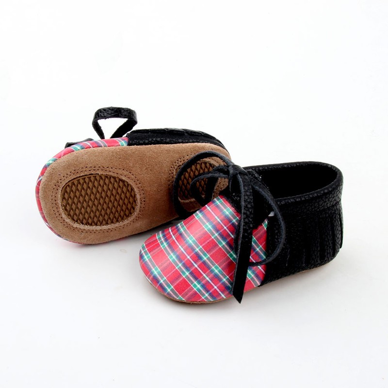 Tartan Starbie Baby Shoes Plaid Leather Toddler Shoes Infant Shoes Boy Girl