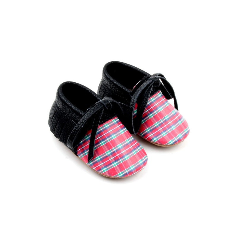 Tartan Starbie Baby Shoes Plaid Leather Toddler Shoes Infant Shoes Boy Girl