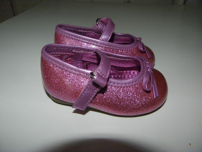 Teeny Toes Infant BABY Girl Metallic Bright PINK Sparkly Dressy SHOES ~Size 1 W~