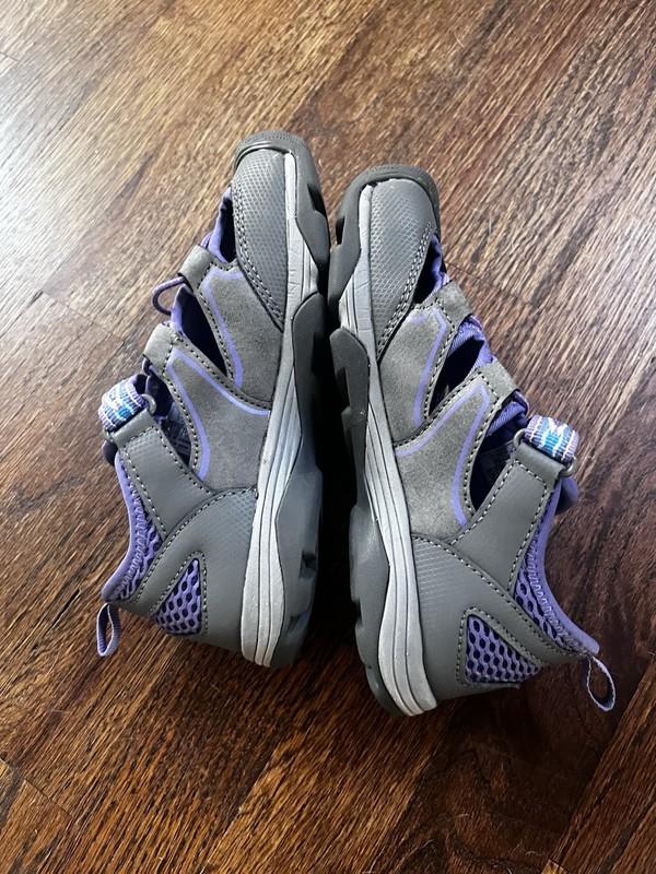 Teva Girls Rollick Sandal Size 1 Gray Purple Covered Toes