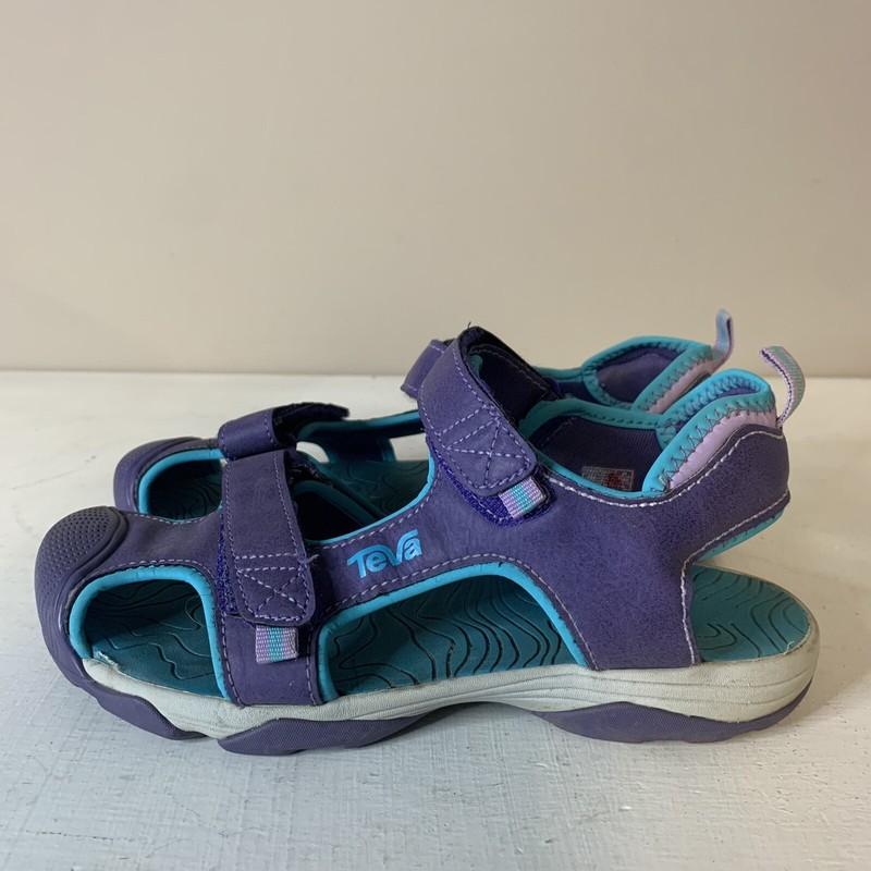 Teva Toachi Purple Aqua Turquoise Sports Sandals Closed Toe Girls Size J4