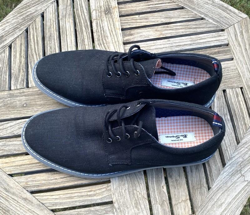 The Original Ben Sherman Black Linen Oxford Comfort Lace Up Shoes Youth Size 6