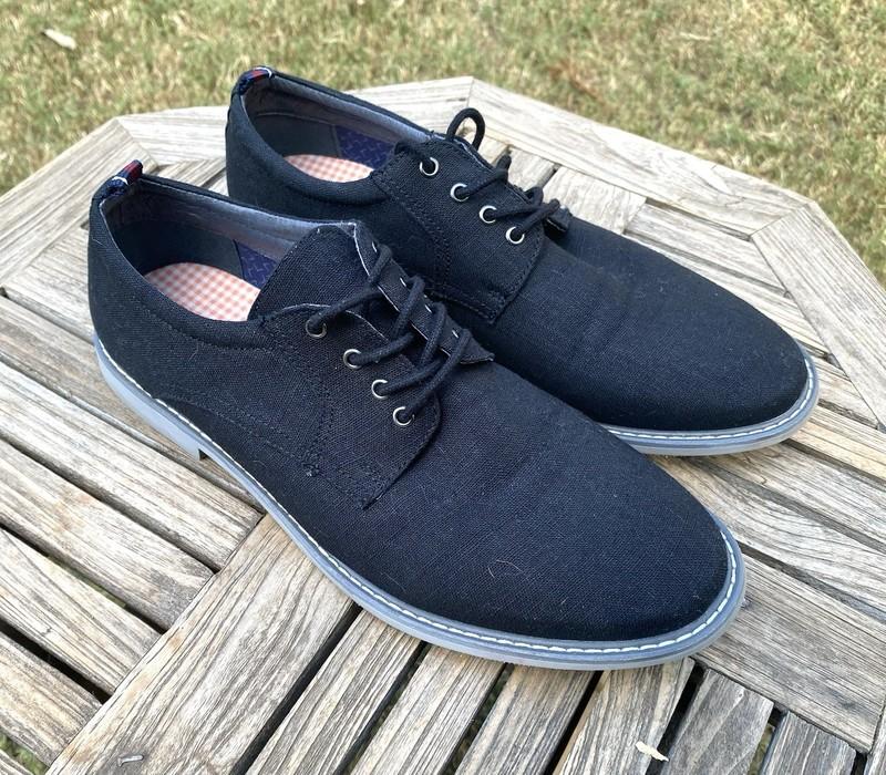 The Original Ben Sherman Black Linen Oxford Comfort Lace Up Shoes Youth Size 6