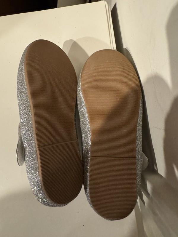 Thee Bron Silver Glitter Mary Jane Dress Shoes Princess Toddler Size 7/8 US