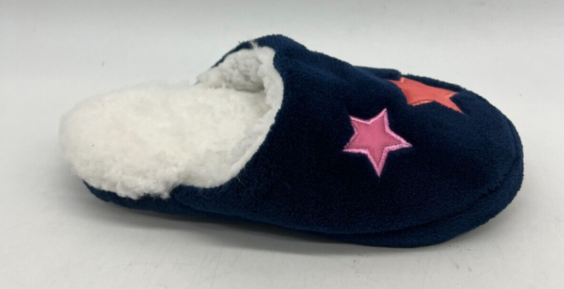 Thereabouts Blue W/ Multicolored Stars Slippers GirlsSize S-M (Sz 11-1)