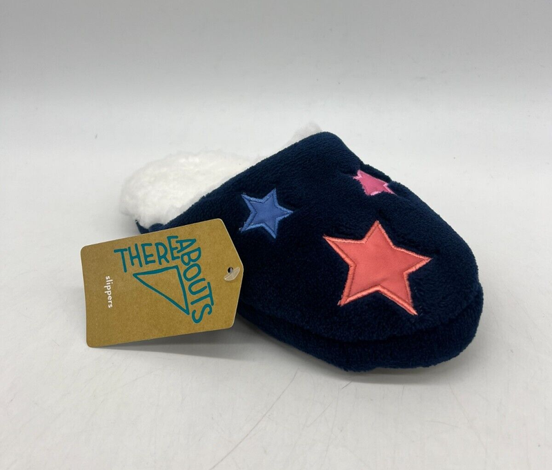 Thereabouts Blue w/ Multicolored Stars Slippers GirlsSize S-M (Sz 11-1)