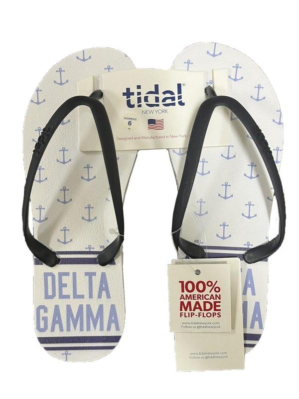 TIDAL New York DELTA GAMA Flip Flops 100% AMERICAN MADE Blue WHITE