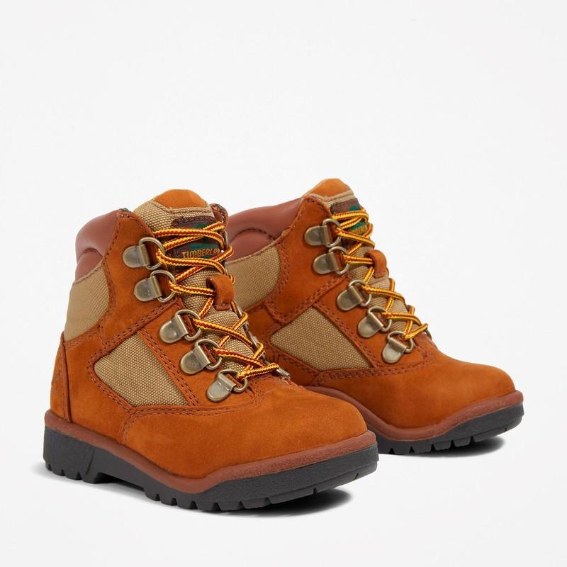 Timberland 6-Inch Leather And Fabric Field Boot (Toddler/Little Kid/Big