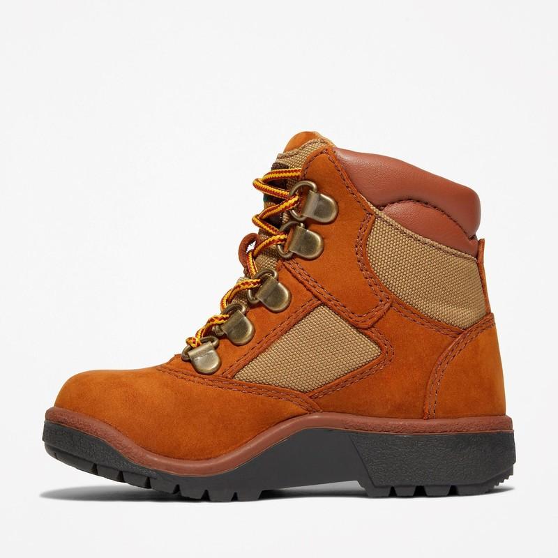 Timberland 6-Inch Leather And Fabric Field Boot (Toddler/Little Kid/Big