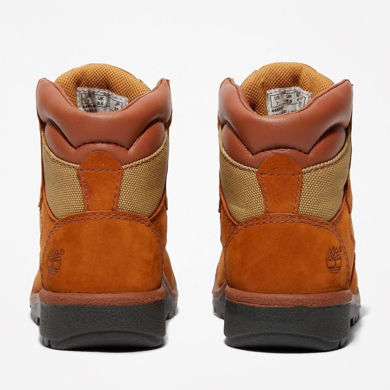 Timberland 6-Inch Leather And Fabric Field Boot (Toddler/Little Kid/Big