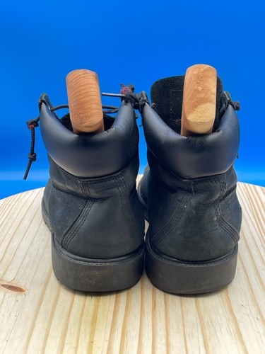 Timberland 6†Classic Combat Boot Junior Boy Sz 5.5 Black Leather Lace Up