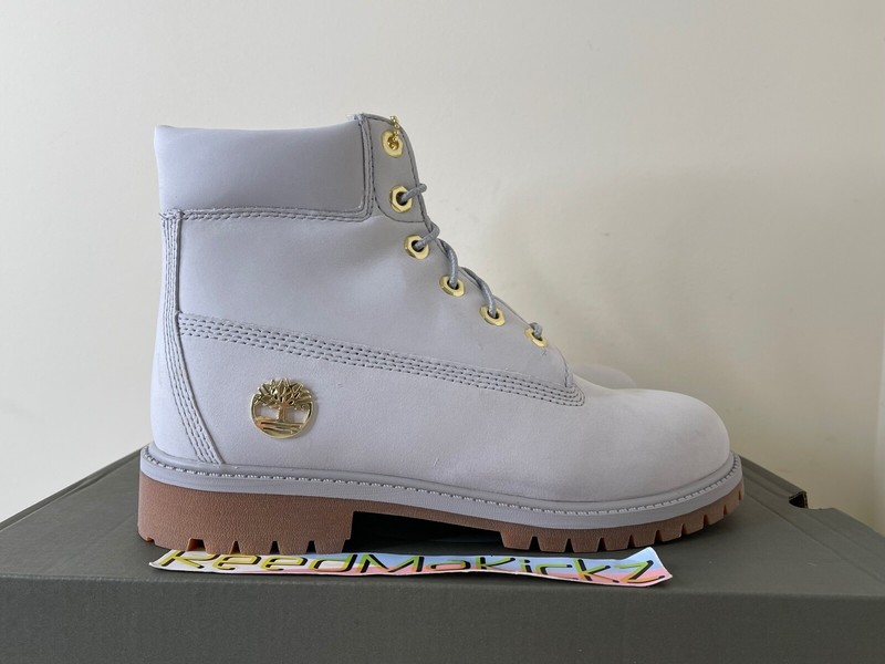 Timberland Boots 6 Inch Premium Light Grey Nubuck GS Youth Junior TB0A43B2 M29
